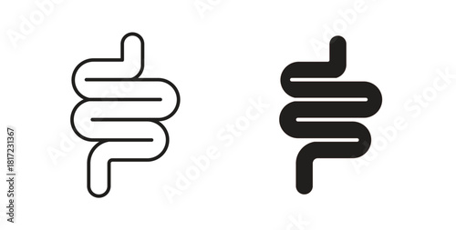 Intestine icon in simple flat trend modern graphic design abstract logotype element