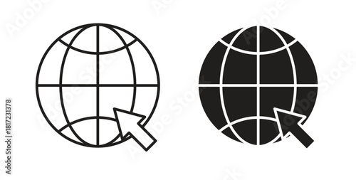 Internet icon in simple flat trend modern graphic design abstract logotype element