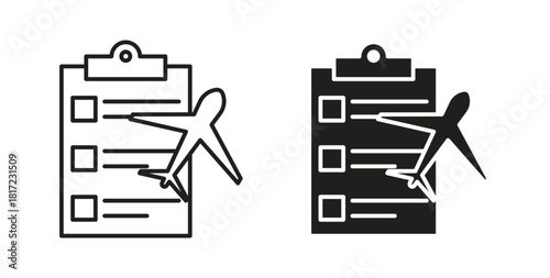 Itinerary icon in simple flat trend modern graphic design abstract logotype element