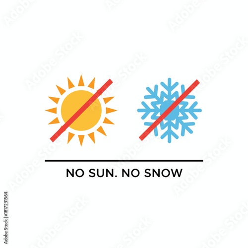 Flat vector illustration of an editable stroke outline icon depicting cold heat, hot warm, summer winter, sun snowflake, and thermal insulation, isolated on a white background
