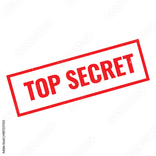Red Top Secret Stamp in Bold Tilted Font