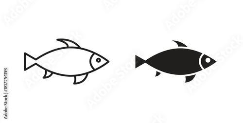 Fish icon simple vectors in black, suitable for projects