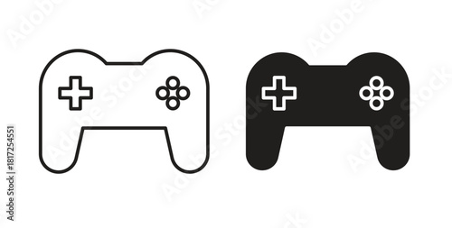 Game controller icon simple vectors in black, suitable for projects
