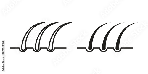 Hair icon simple vectors in black, suitable for projects