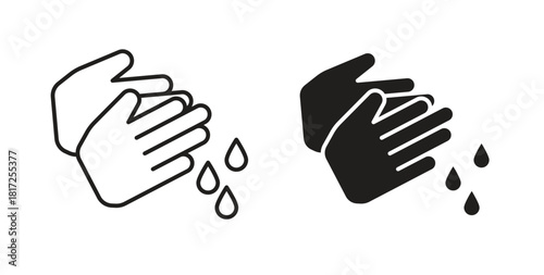 Handwashing icon simple vectors in black, suitable for projects
