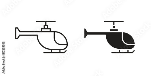 Helicopter icon simple vectors in black, suitable for projects