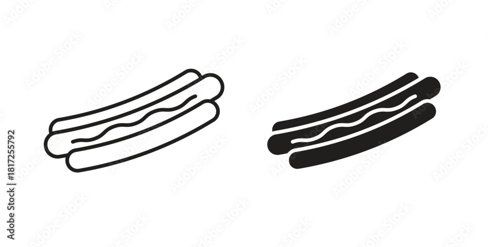 Obraz premium Hot dog icon simple vectors in black, suitable for projects