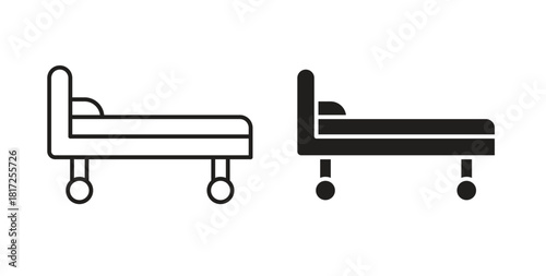 Hospital bed icon simple vectors in black, suitable for projects