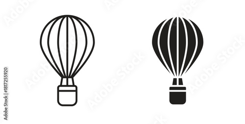 Hot air balloon icon simple vectors in black, suitable for projects
