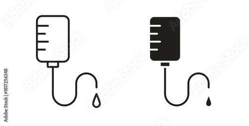 IV bag icon simple vectors in black, suitable for projects