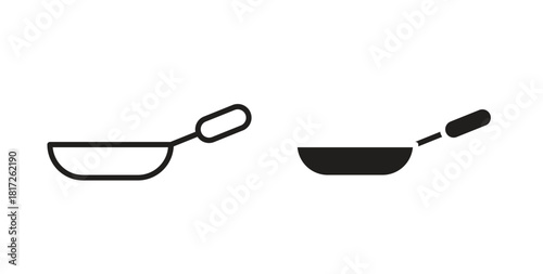 Frying pan icon. filled flat sign for mobile concept and web design