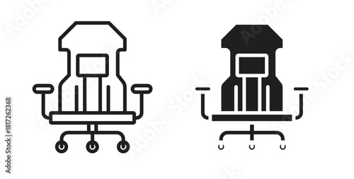 Gaming chair icon. filled flat sign for mobile concept and web design