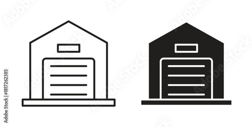 Garage icon. filled flat sign for mobile concept and web design