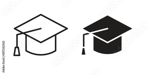Graduation cap icon. filled flat sign for mobile concept and web design