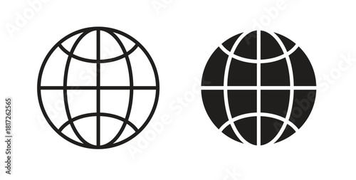 Globe icon. filled flat sign for mobile concept and web design