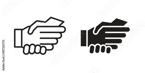 Handshake icon. filled flat sign for mobile concept and web design