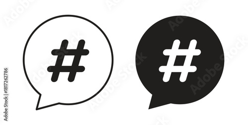 Hashtag icon. filled flat sign for mobile concept and web design