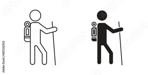 Hiking icon. filled flat sign for mobile concept and web design