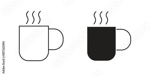 Hot coffee Mug icon. filled flat sign for mobile concept and web design