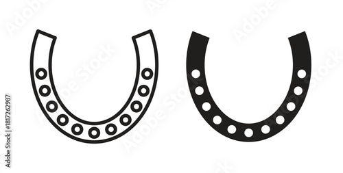 Horseshoe icon. filled flat sign for mobile concept and web design