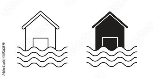 House flood icon. filled flat sign for mobile concept and web design