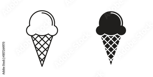 Ice cream icon. filled flat sign for mobile concept and web design