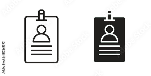 ID badge icon. filled flat sign for mobile concept and web design