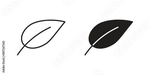 Leaf icon. filled flat sign for mobile concept and web design