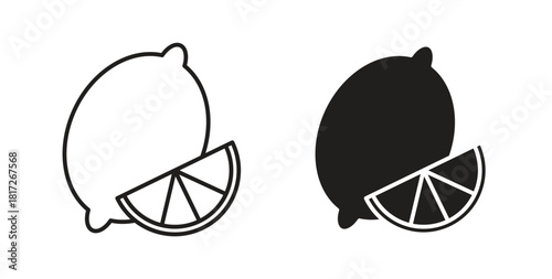 Lemon icon. filled flat sign for mobile concept and web design