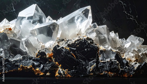 Stunning Natural Crystal Formation with Sharp Edges and Translucent Facets.