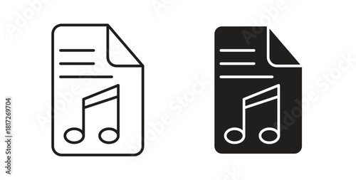 Music File icon. filled flat sign for mobile concept and web design