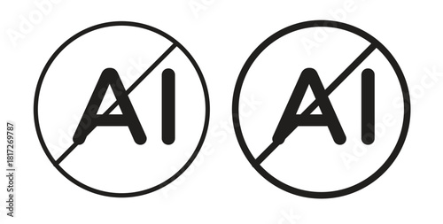 No ai sign icon. filled flat sign for mobile concept and web design