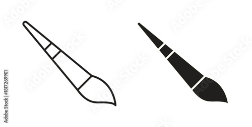 Paint brush icon. filled flat sign for mobile concept and web design