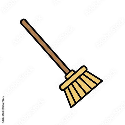 A clean-line icon of a garden rake featuring distinct prongs and handle, perfect for gardening tool sets, DIY graphics, and seasonal planting guides