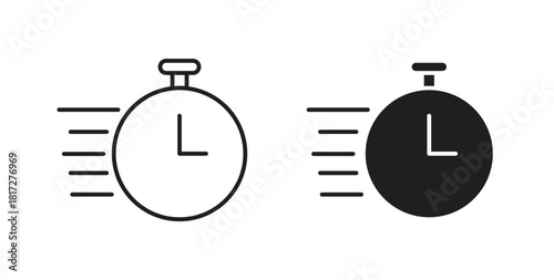 Express icon glyph and line set thin line symbol concept.