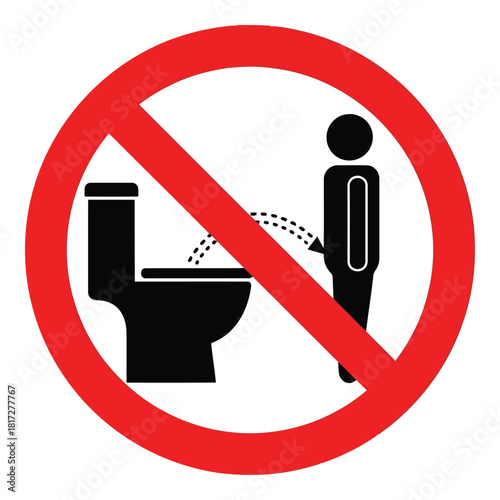 No urinating outside toilet sign