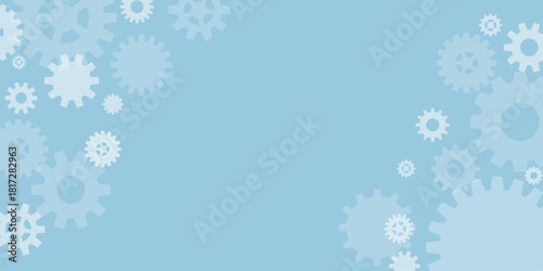 Gear Mechanism Background Vector BLUE