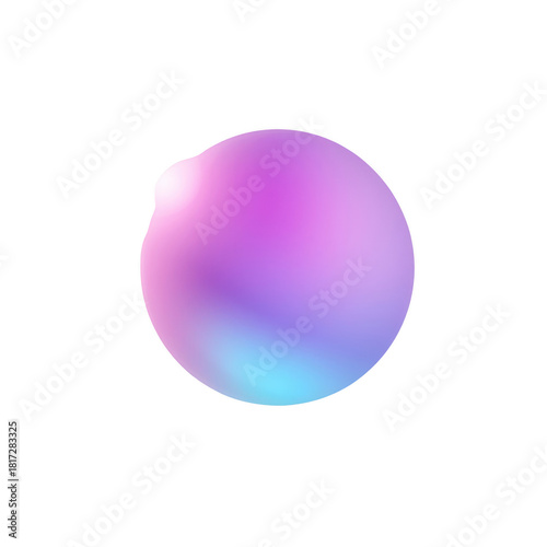 Abstract gradient sphere isolated on transparent background, a modern and vibrant design element