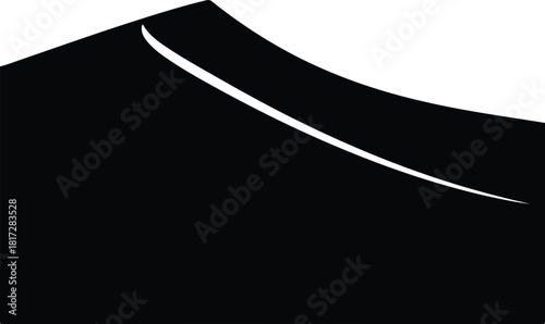Illustration sand dune in desert black and white silhouette vector
