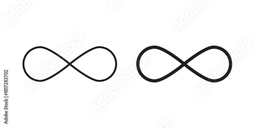 Infinity icon with line and silhouette versions.