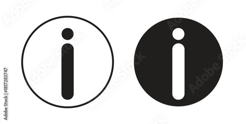 Info icon with line and silhouette versions.