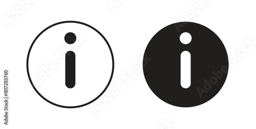 Info icon with line and silhouette versions.