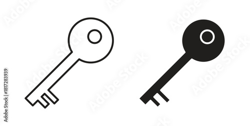 key icon with line and silhouette versions.