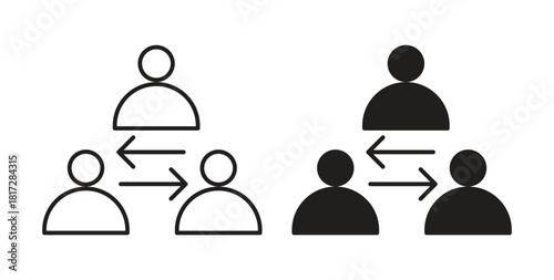 Mediator icon with line and silhouette versions.