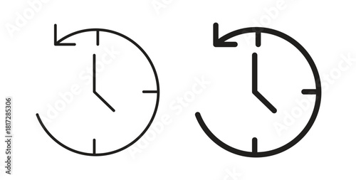 Past time icon with line and silhouette versions.