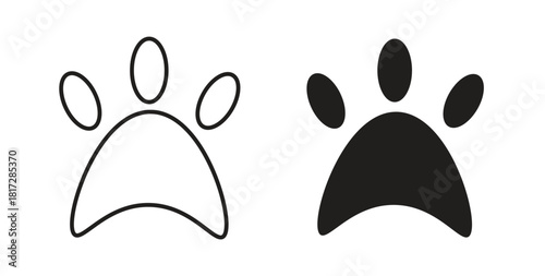 Paw icon with line and silhouette versions.
