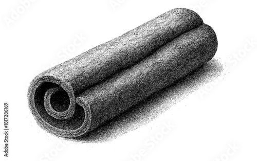 Textured dotwork style rolled woolen carpet for home decor