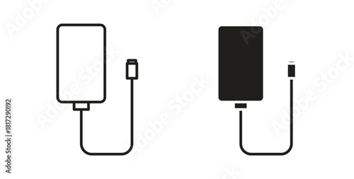 External hard drive icon in doodle and stroke style.