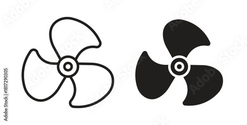 Fan icon in doodle and stroke style.