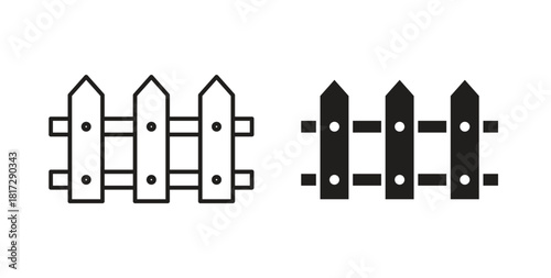 Fence icon in doodle and stroke style.